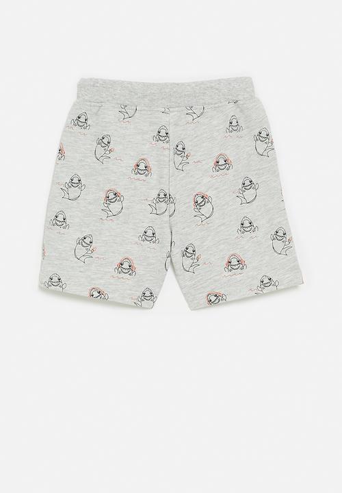 Pop Candy - Shark all-over print shorts - light grey