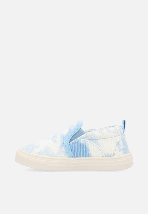 Pop Candy - Tie-dye denim slip on sneakers - blue/white