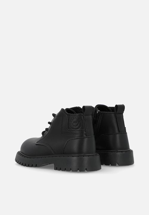 Pop Candy - PU lace-up boots - black