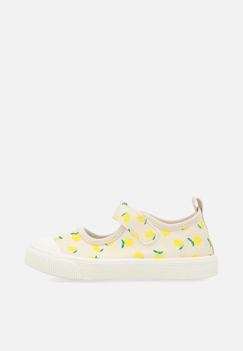 Pop Candy - Lemon printed mary jane sneakers - white