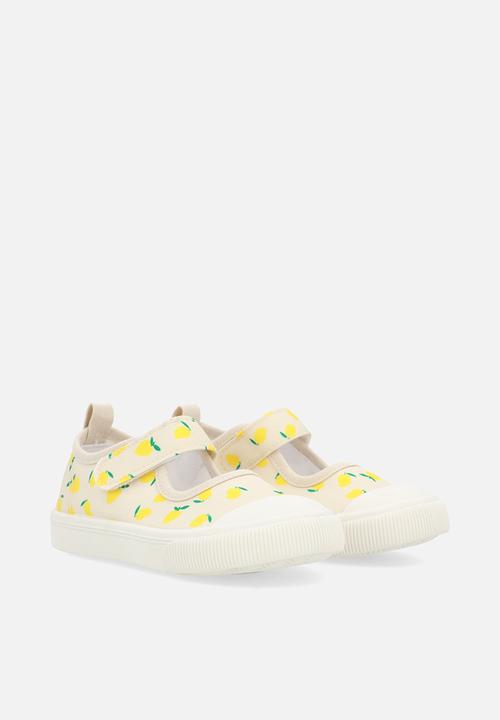Pop Candy - Lemon printed mary jane sneakers - white