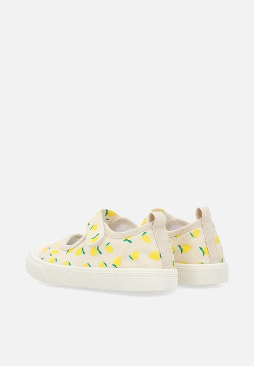 Pop Candy - Lemon printed mary jane sneakers - white