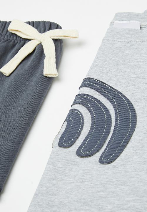 Pop Candy - Tee & shorts set - grey/navy/rainbow