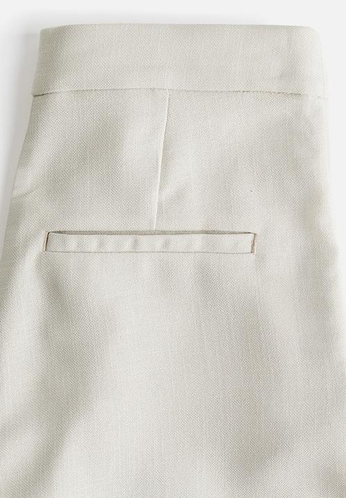 H&M - Wide tailored trousers - light beige