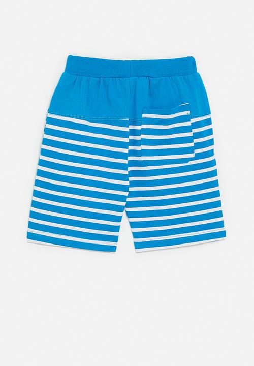 Pop Candy - Stripe shorts - blue & white