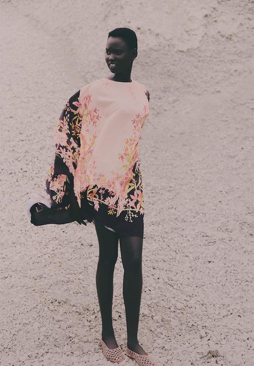 H&M - Printed kaftan dress - light pink/floral