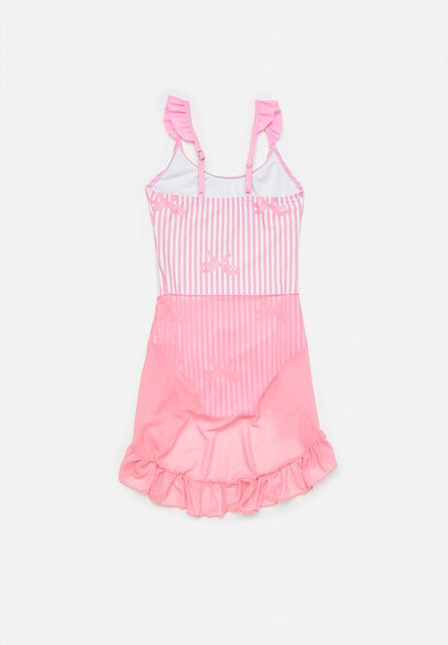 Pop Candy - Bikini and sarong set - pink/white/stripes