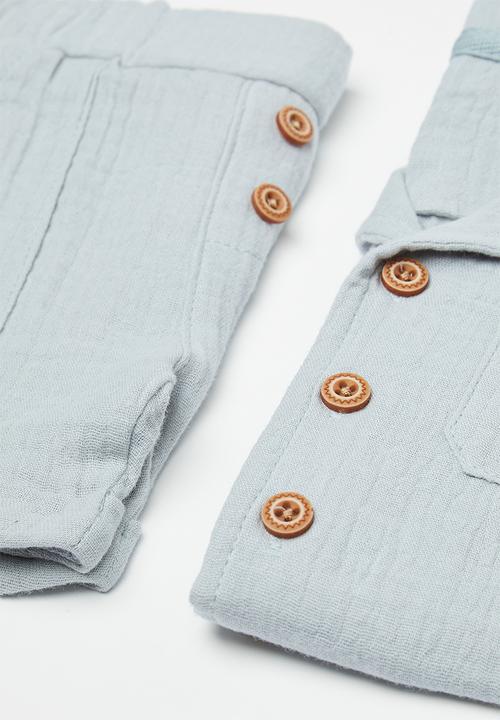 Pop Candy - Shirt & short set - light grey linen