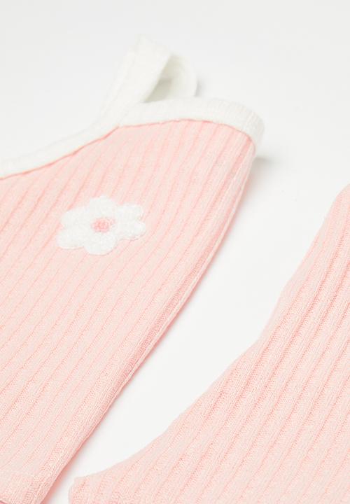 Pop Candy - Spaghetti top & shorts set - pink/white flowers