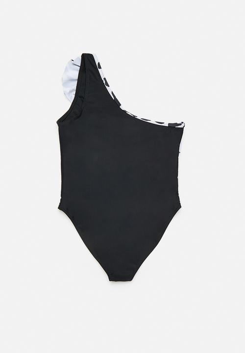 Pop Candy - Animal print one piece swimsuit - black/white