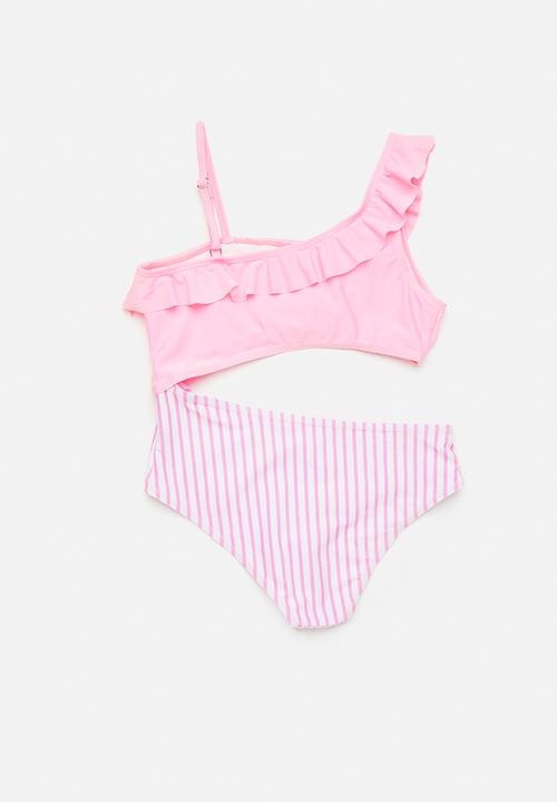 Pop Candy - Cutout swimsuit - pink/stripes
