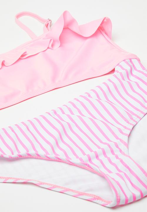 Pop Candy - Cutout swimsuit - pink/stripes