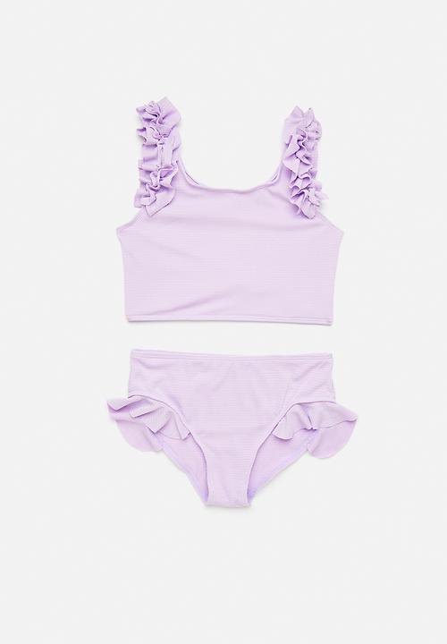 Pop Candy - 2 Piece frill detail bikini set - lilac