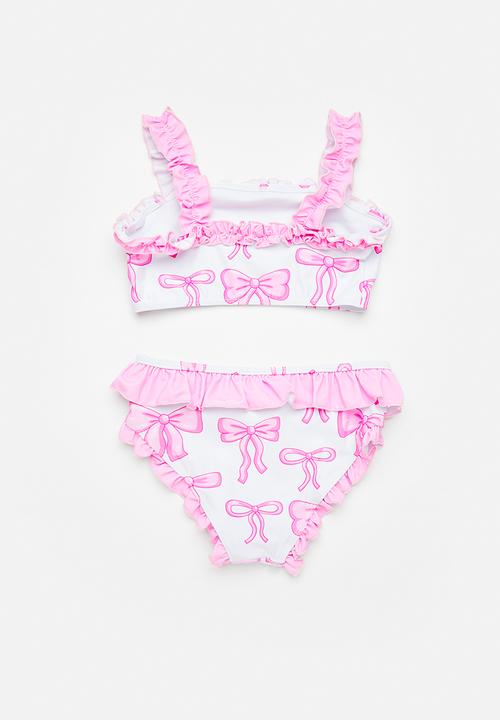 Pop Candy - Bow print bikini set - white/pink