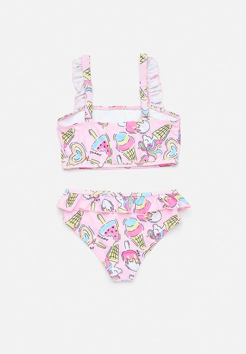 Pop Candy - 2 Piece frill detail bikini set - ice cream