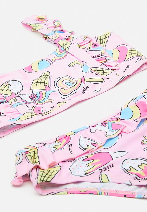 Pop Candy - 2 Piece frill detail bikini set - ice cream