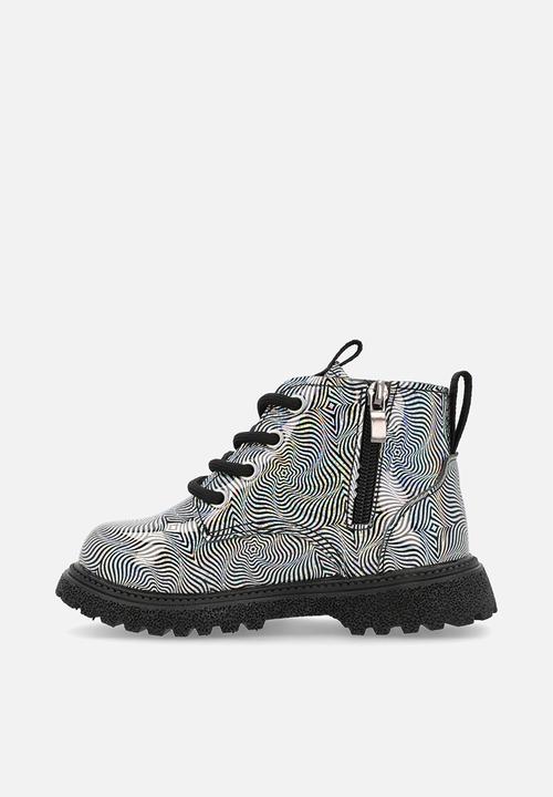 Pop Candy - Glitter boots - silver/black