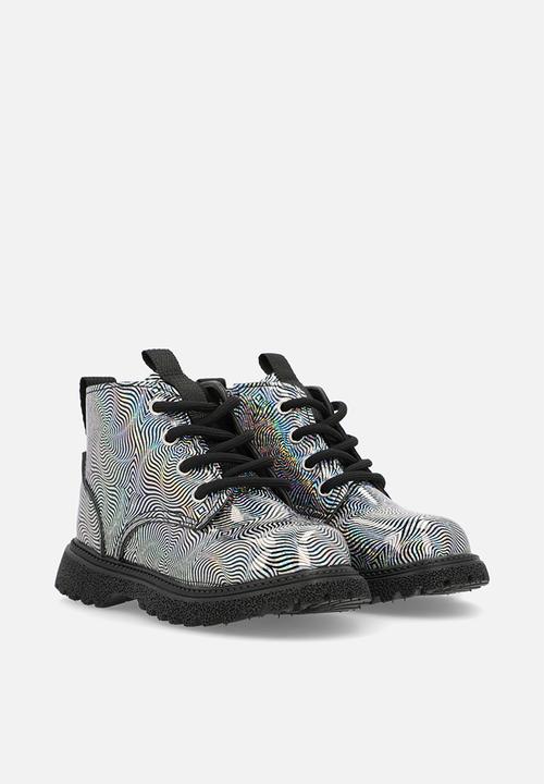 Pop Candy - Glitter boots - silver/black