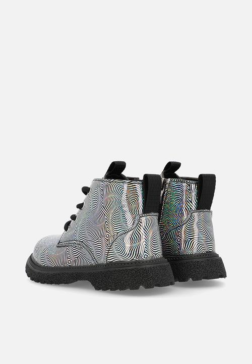 Pop Candy - Glitter boots - silver/black