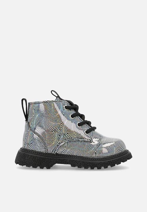 Pop Candy - Glitter boots - silver/black