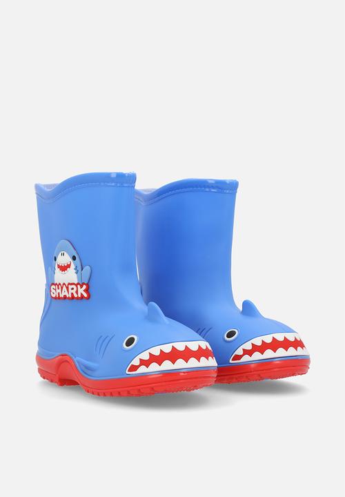 Pop Candy - Shark rain boots - blue/red