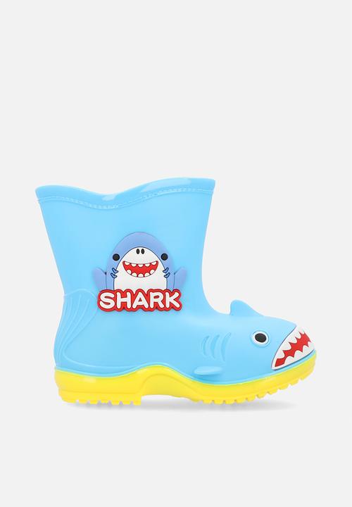 Pop Candy - Shark rain boots - light blue/yellow