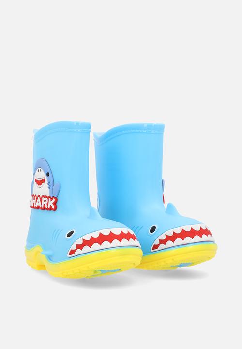 Pop Candy - Shark rain boots - light blue/yellow