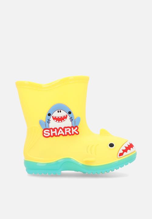 Pop Candy - Shark rain boots - yellow/aqua