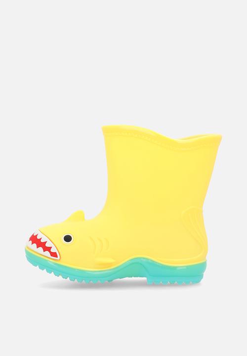 Pop Candy - Shark rain boots - yellow/aqua