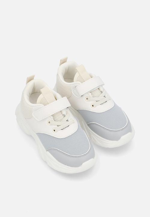 Pop Candy - Colour block lace up sneakers-blue & white