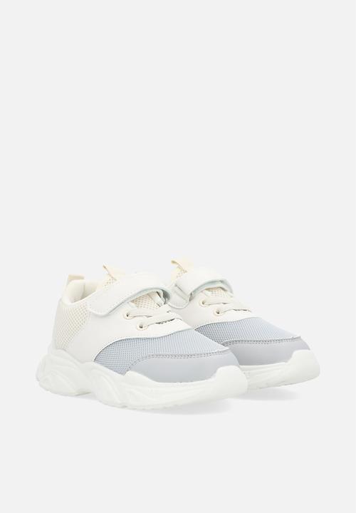 Pop Candy - Colour block lace up sneakers-blue & white