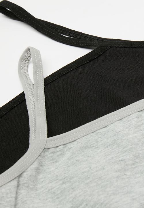 Pop Candy - 2 Pack training bra - black/grey