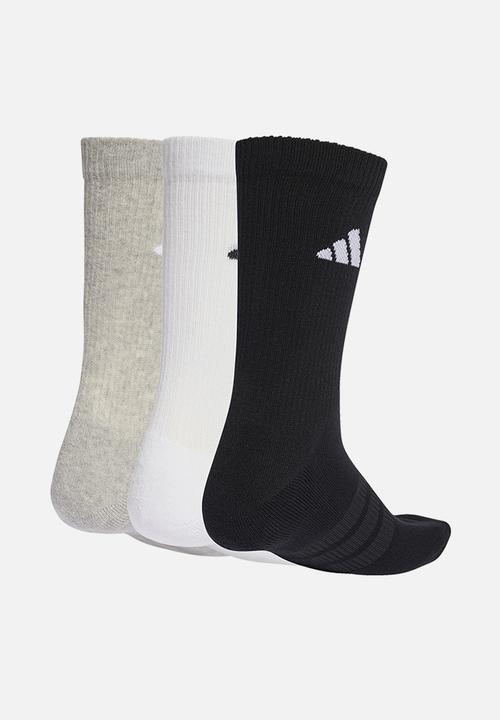 adidas Originals - CUSHIONED SPORTSWEAR CREW SOCKS 3 Pack- Grey Heather/White/Black