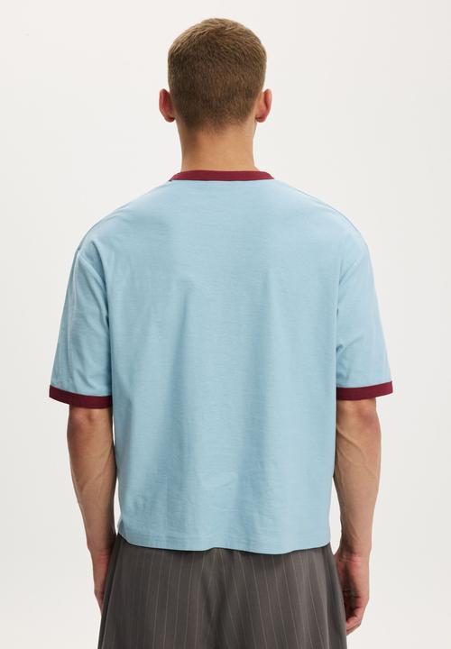 Cotton On - Cropped Fit Graphic T-shirt - Blue Mist/East