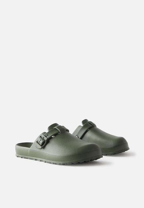 Cotton On - Eva closed toe buckle slide - khaki