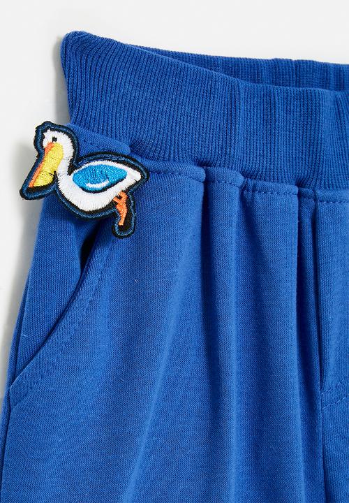 Pop Candy - Embroidery pelican shorts - royal blue