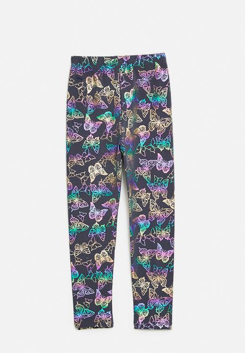 Pop Candy - Butterfly all-over-print leggings - black