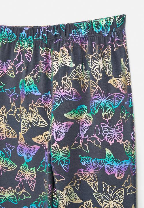 Pop Candy - Butterfly all-over-print leggings - black