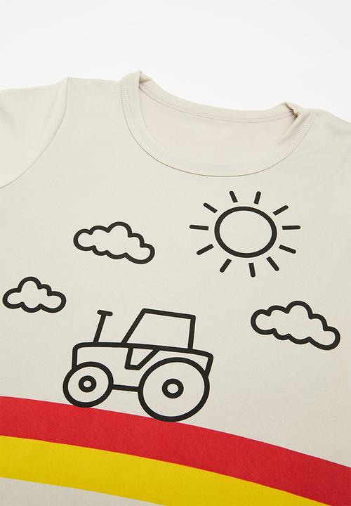 Pop Candy - Tee & shorts pj set - ivory/tractor
