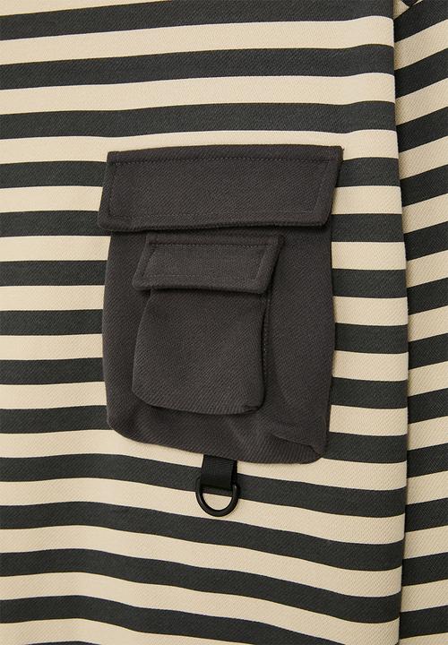 Pop Candy - Sweatshirt with cargo pocket - mud brown/beige stripes
