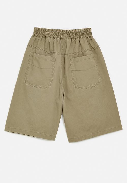 Pop Candy - Shorts with elasticated waist - khaki green