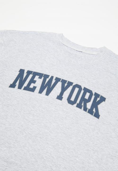 Pop Candy - Baggy tee & shorts set - grey/new york