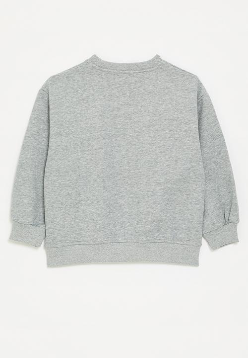 Pop Candy - Popcorn placement and slogan sweatshirt - grey