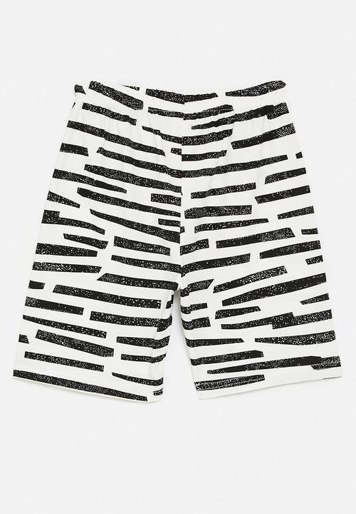 Pop Candy - Striped shorts - black & white