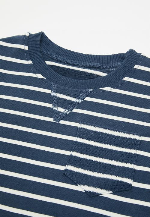 Pop Candy - Striped tee & short set - blue