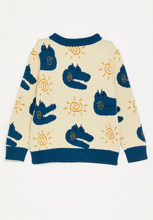 Pop Candy - Knit sweater - cream white/black/multi