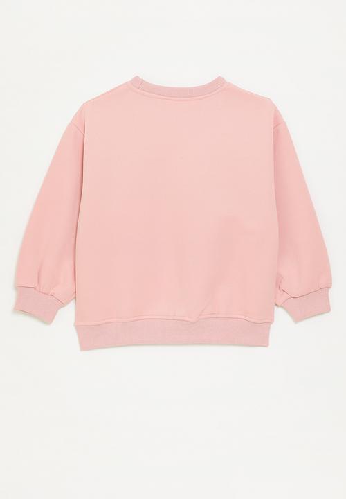 Pop Candy -  Popcorn placement and slogan sweatshirt - pink