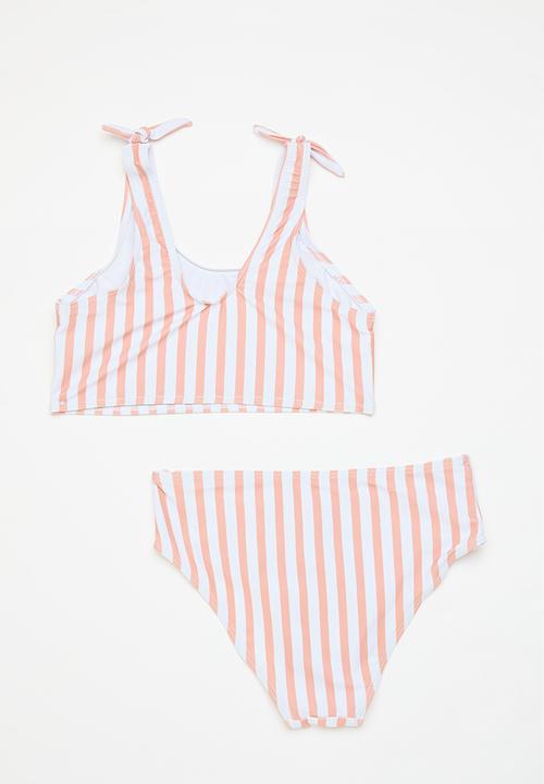 Pop Candy - Stripe 2 Piece bikini set - pink/white