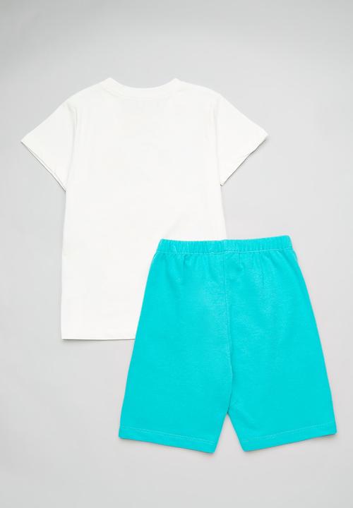 Pop Candy - Tee & short set-blue & white