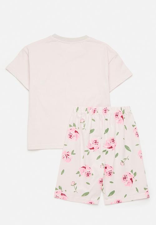 Pop Candy - Floral tee & short set - pink